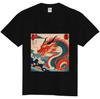 Ukiyo-e Dragon T-Shirt Japanese Art Tee Black White Traditional Japanese Design