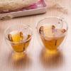 Heart Shaped Mug Double Wall Glass Cup Heat-Resisting Solid Color Wine Glasses Tea Mugs Milk Espresso Coffee Cup for Gift