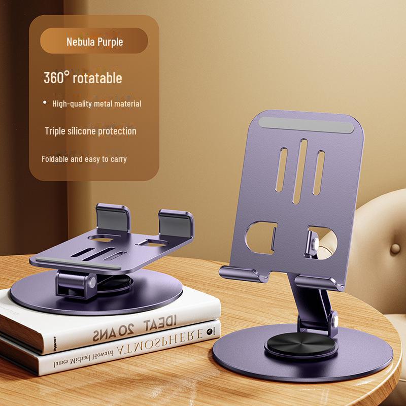 

Цельнометаллическая вращающаяся подставка для телефона и планшета — портативная, креативная конструкция из алюминиевого сплава для рабочего стола и прямых трансляций k63