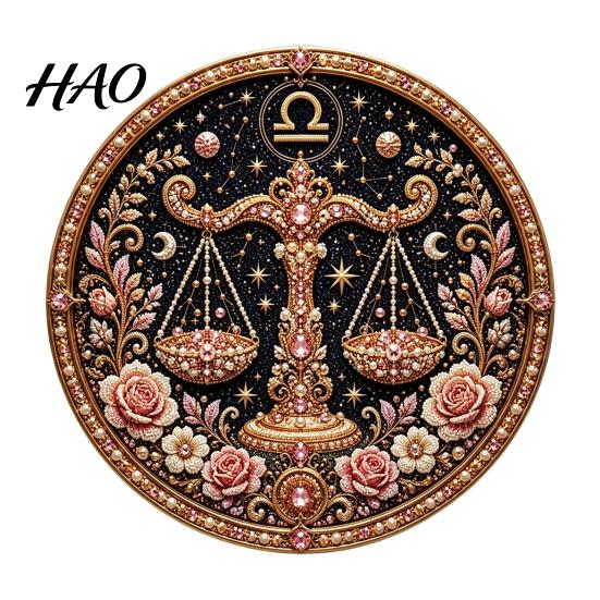 Guardian Star Chart Art Zodiac Sign Faux Pearl Kit, 12 Signs DIY Painting Creative Wall Decor Kits, Round 3D Constellation Craft Kit for Adults,