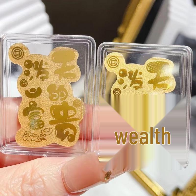 99.9% Pure Gold Phone Sticker - Shuibei Princess Style for Wealth & Prosperity