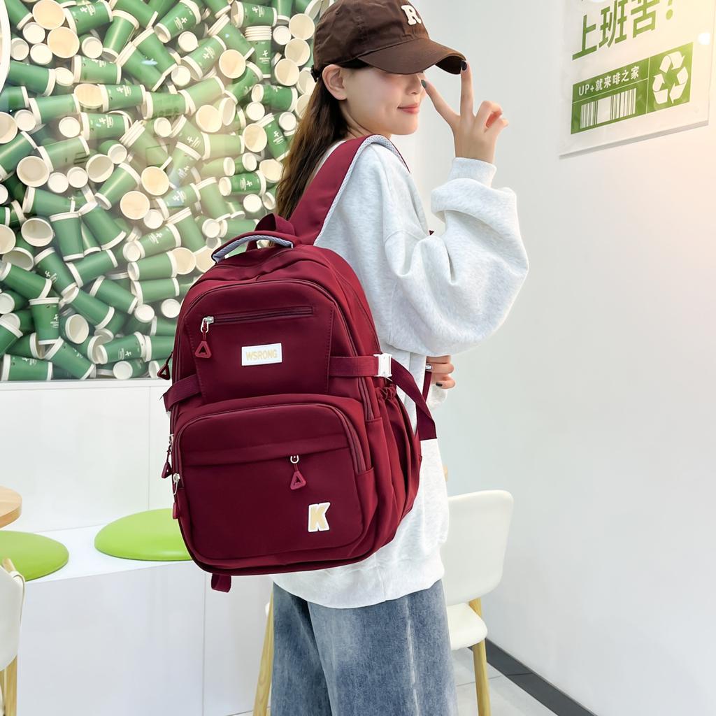 Large capacity backpack female Korean versatile high school student college student schoolbag trendy brand junior high school student backpack