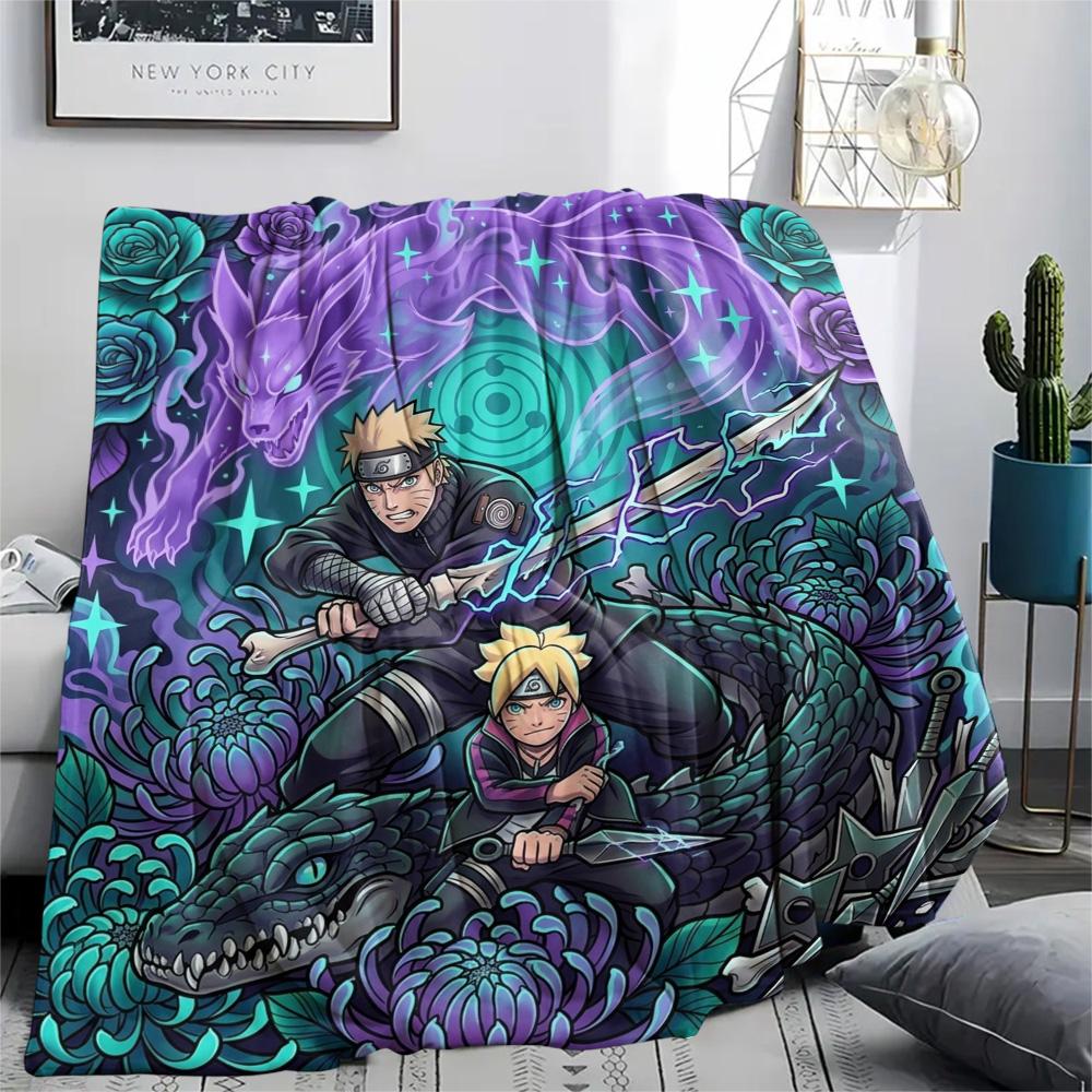 Naruto Print Flannel Blanket, Ultra Soft High Quality All Seasons Warm Throw, Home Decor Cozy Blanket, Perfect Christmas Gift