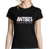 Women's T-shirt - Antibes - Black - Short Sleeves - Round Neck