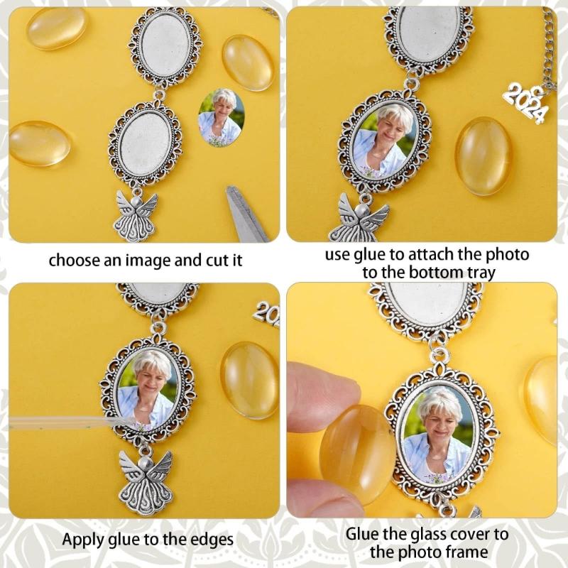 Graduation Cap Tassel Memorial Photo Charm Oval Antique Photo Chain Charm for Cap and Gown Ceremony Charm Easy to Use