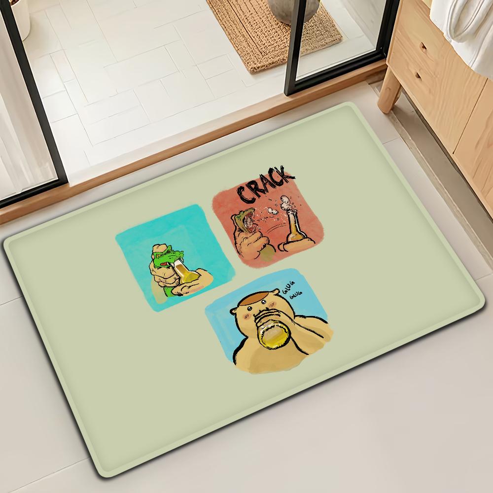 Cute Cartoon C-Chiika-waE Usagi Door Mat Bath Microfiber Decorative Versatile Flannel Floo Mat Quick Dry Absorbent Non-slip Sole