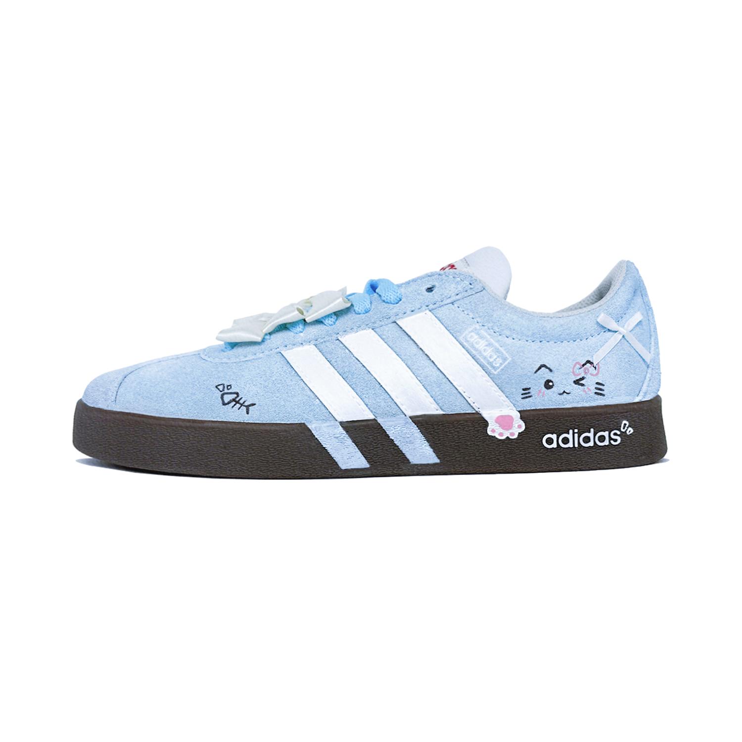 

Adidas VL COURT 2.0 Meowth Fun Slip Resistant Slip Resistant Low top Skateboard Shoes Women s HQ1802(Team-735) 35⅔