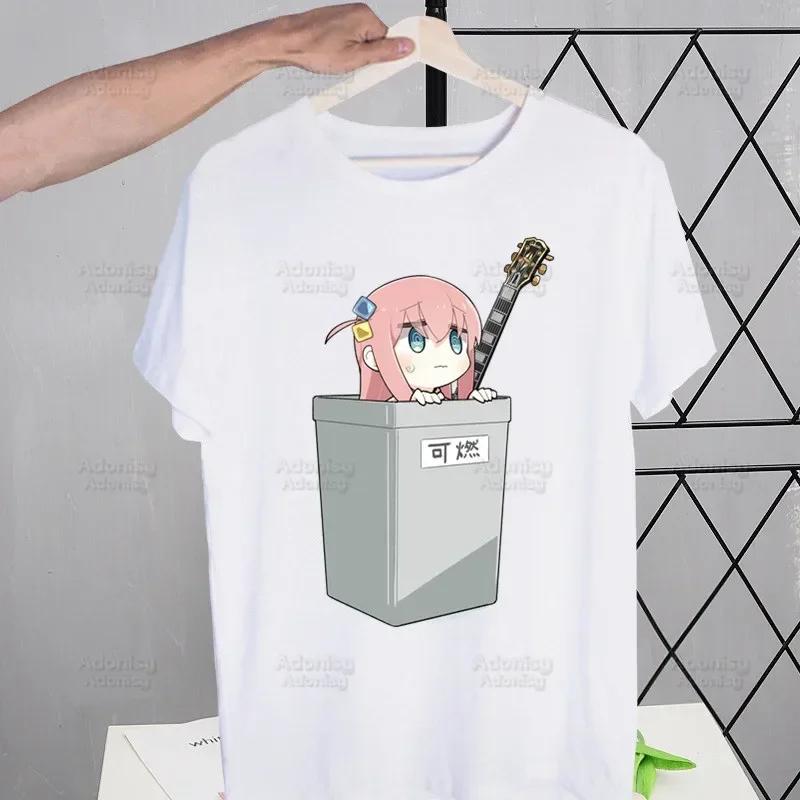Bocchi The Rock T-shirts Summer Men/Women Hip Hop Funny Print Kessoku Band Tshirt Hitori Gotou T Shirts Short Sleeve Tops