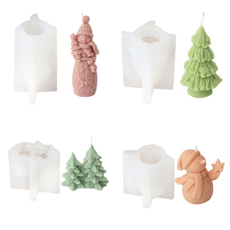 Weihnachtsfeier Silikon-Kerzenformen Multifunktionale Verwendung Geeignet für Heimwerken und Geschenke Ton Heimdekorationen