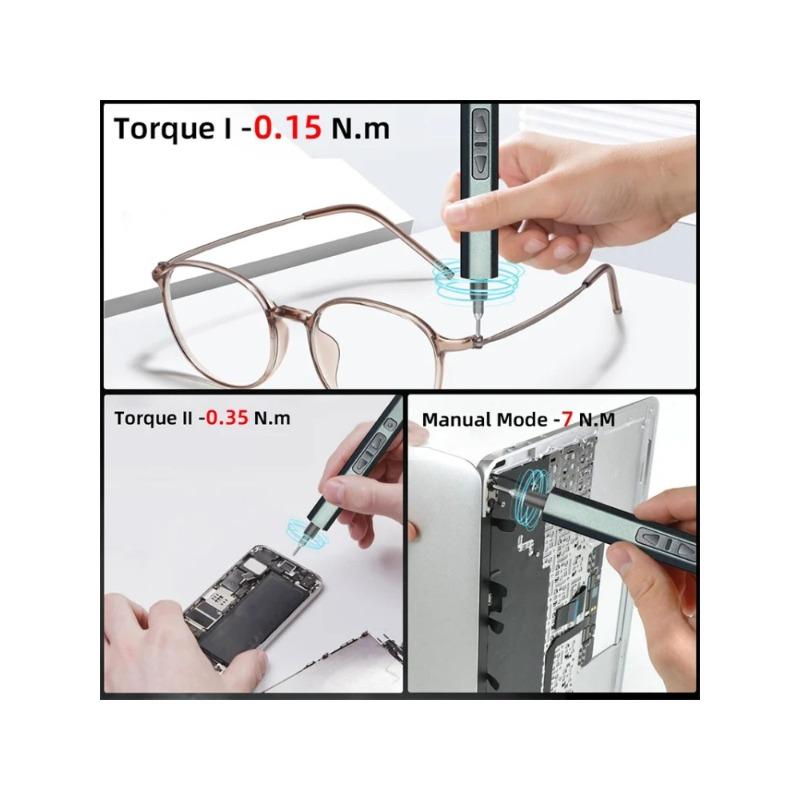 Mini Electric Screwdriver 30 In 1 Small Electric Screwdriver Kit with LED Lights Precision Cordless Repair Tool for Phone Camera