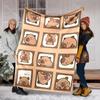 Capybara Printed Cartoon Throw Blanket for Adults  Kids Soft Warm Bedding for Bed Sofa Outdoor Travel Flannel Material