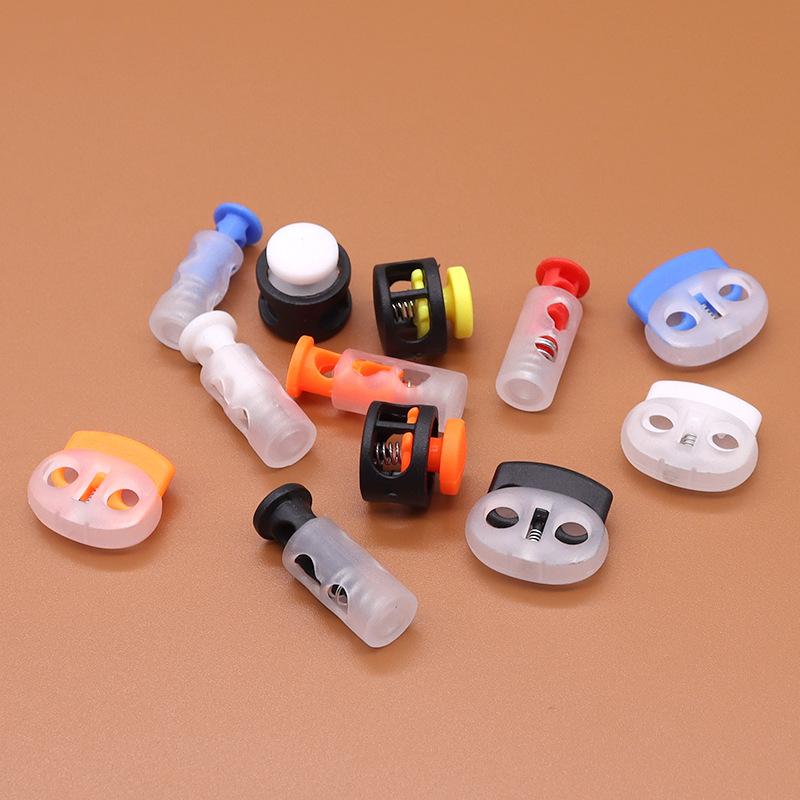Colored Plastic Button Spring Buckle, Down Jacket Hanging Bell Rope Buckle, Rope Stop Rope Wear Rope Buckle, Pig Nose Buckle Elastic Adjustment Buckle