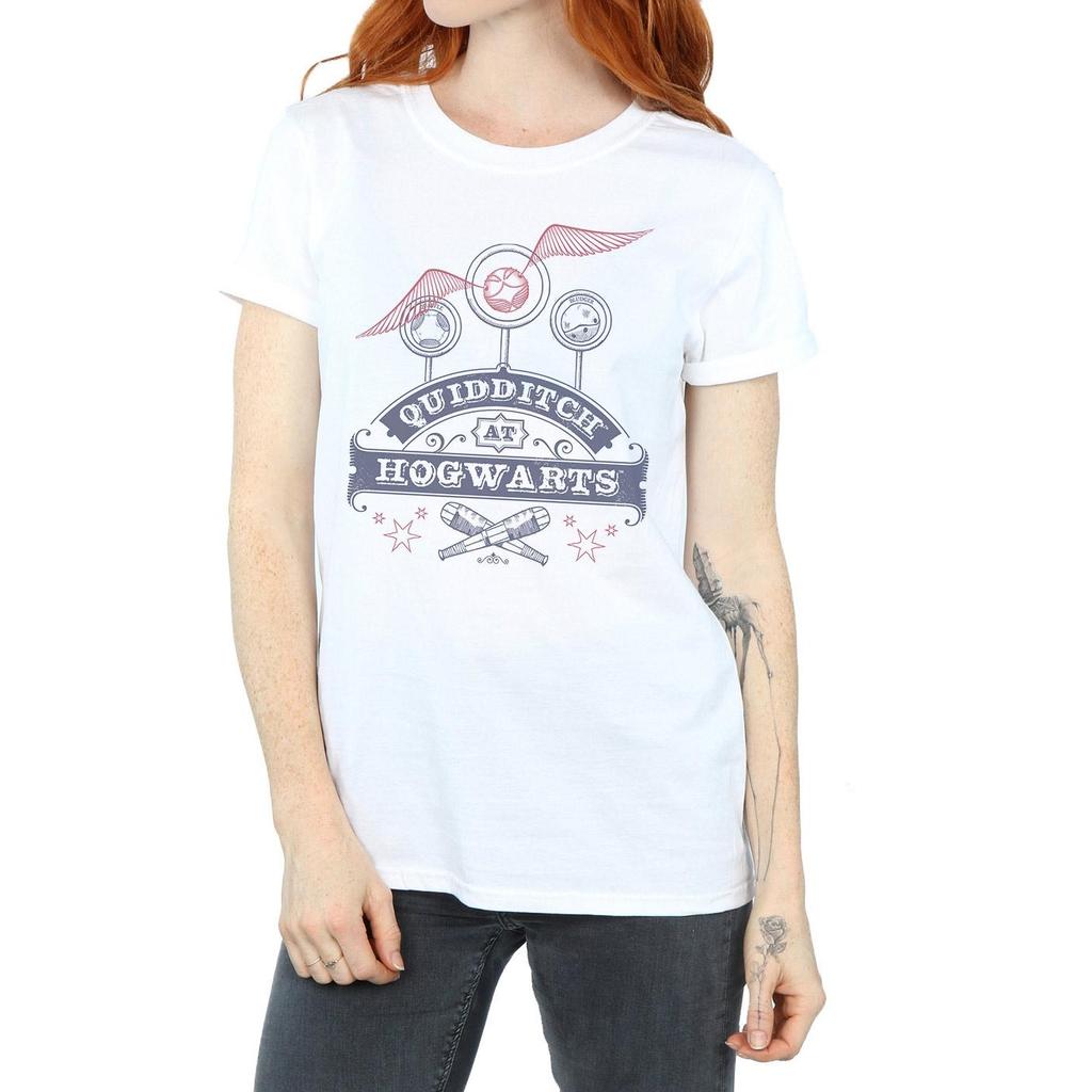 Harry Potter Womens/Ladies Quidditch At Hogwarts Cotton Boyfriend T-Shirt