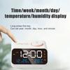 Mordern Ξυπνητήρι LED ραδιόφωνο FM για ξύπνημα δίπλα στο κρεβάτι. Ψηφιακό επιτραπέζιο ημερολόγιο με θερμόμετρο θερμοκρασίας Υγρόμετρο υγρασίας.