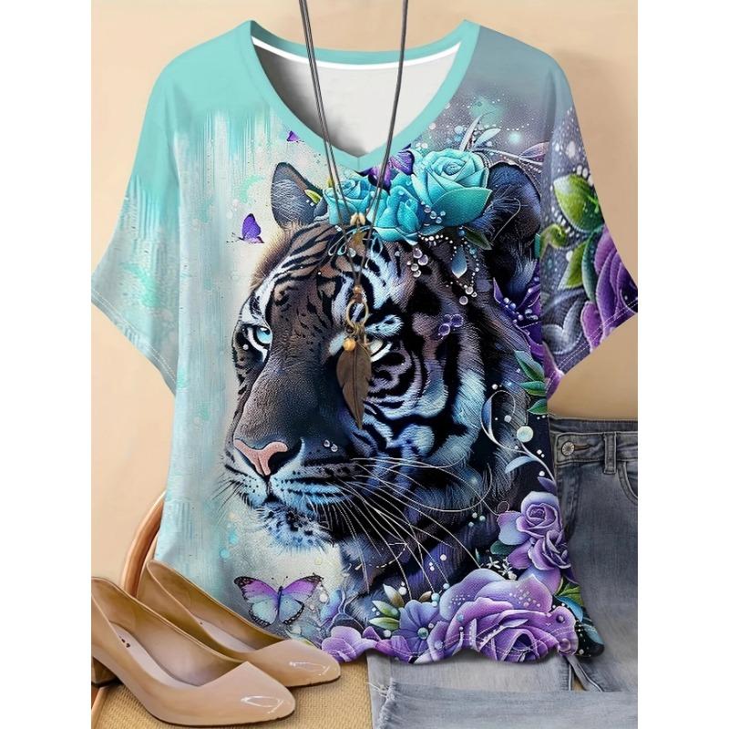 Women's Y2K Oversized V-Neck T-Shirt Light Luxury Elements High-Quality Casual Summer Top Short-Sleeved Fashion