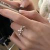Fashionable Heart Shaped Adjustable Ring For Women Stylish Silver Jewelry Piece
