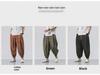 Men's Summer Loose Fit Cotton-Linen Nine-Point Wide-Leg Pants