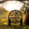Spooky Spiderweb Halloween Metal Yard Stake Outdoor Decor Creepy Cool
