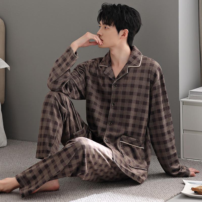 Pajamas Men'S Autumn And Winter Thin Velvet Island Velvet Large Size Suit Homewear Winter