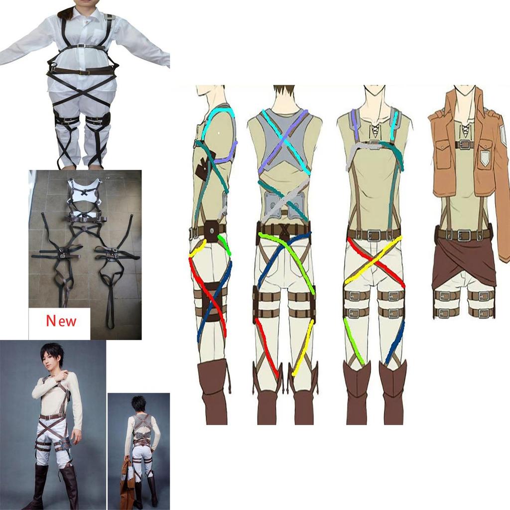 Hoogwaardige Attack on Titan Shingeki No Kyojin harnasriem voor stijlvolle cosplay