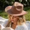 Sombrero Fedora Ancho de Color Liso para Hombres y Mujeres