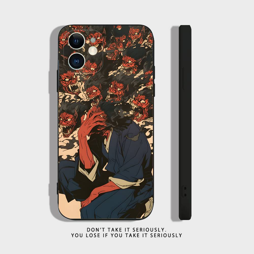 Japan Ukiyo-e Samurai Sea Phone Case For iPhone 17,16,15,14,13,12,11Pro,X,XS,Max,XR,Plus,Mini Soft Silicone Black Shockproof TPU