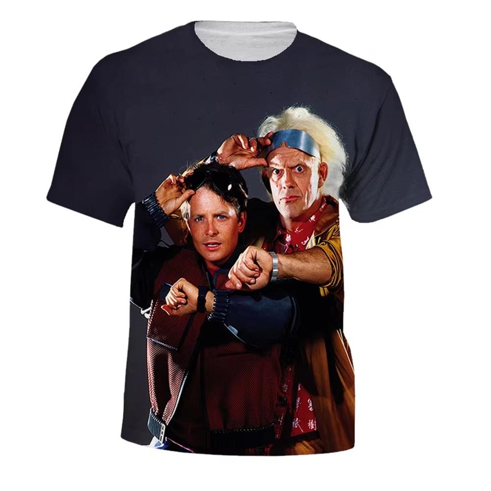 Pánské tričko pro volný čas a venkovní nošení Nové tričko s 3D potiskem Back to the Future Pohodlné s krátkým rukávem