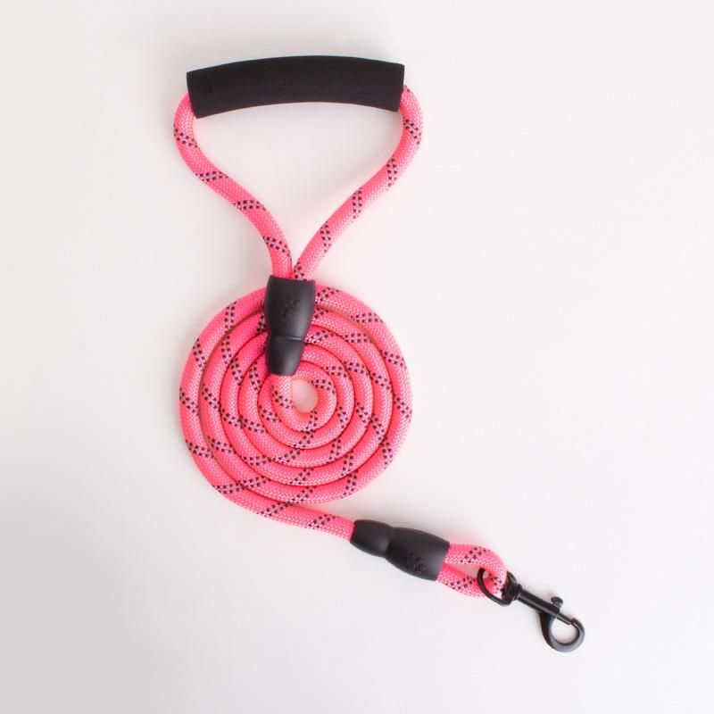 

Pet supplies are strong and not easy to wear Pet leash Multi-color round rope dog leash reflective dog leash walking leash S рожевий