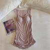 Fashionable Women's Cross-Border E-commerce Camisole Nightgown with Chest Pads