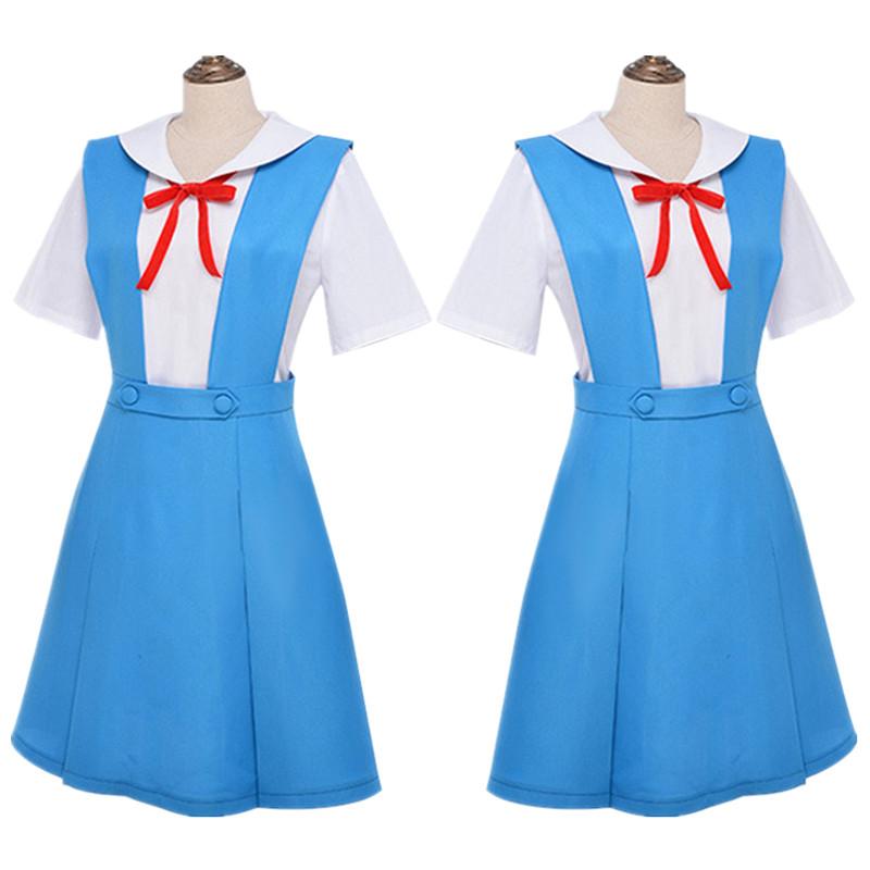 

Аниме Ева Аска Лэнгли СОРЮ АЯНАМИ РЕЙ Косплей Костюм Kobiety Sukienka наряд для девочек школьный XS