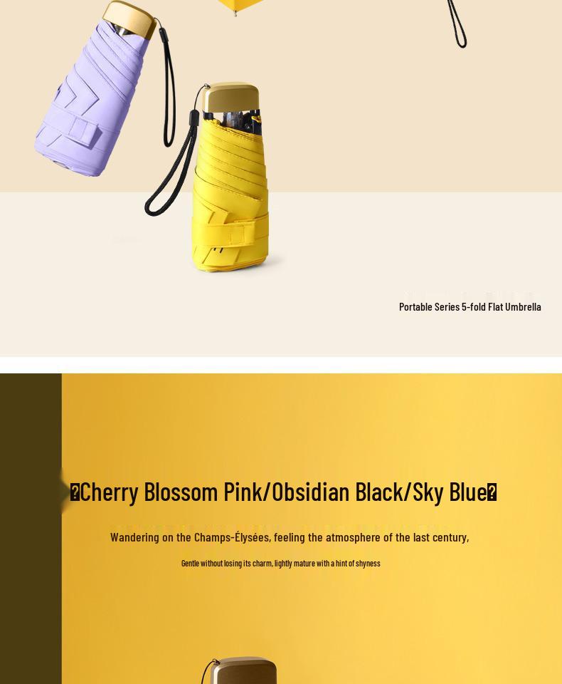 Women's Compact UV-Defender: Portable Mini Umbrella for Sun and Rain