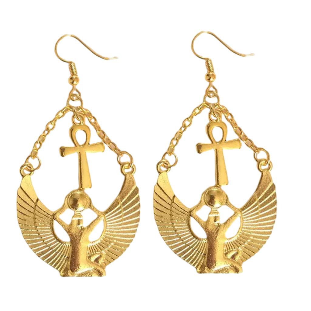 Alloy Earrings Egyptian Goddess Pendant Earrings Alloy Texture Suitable for History Lovers Seeking Unique Accessories