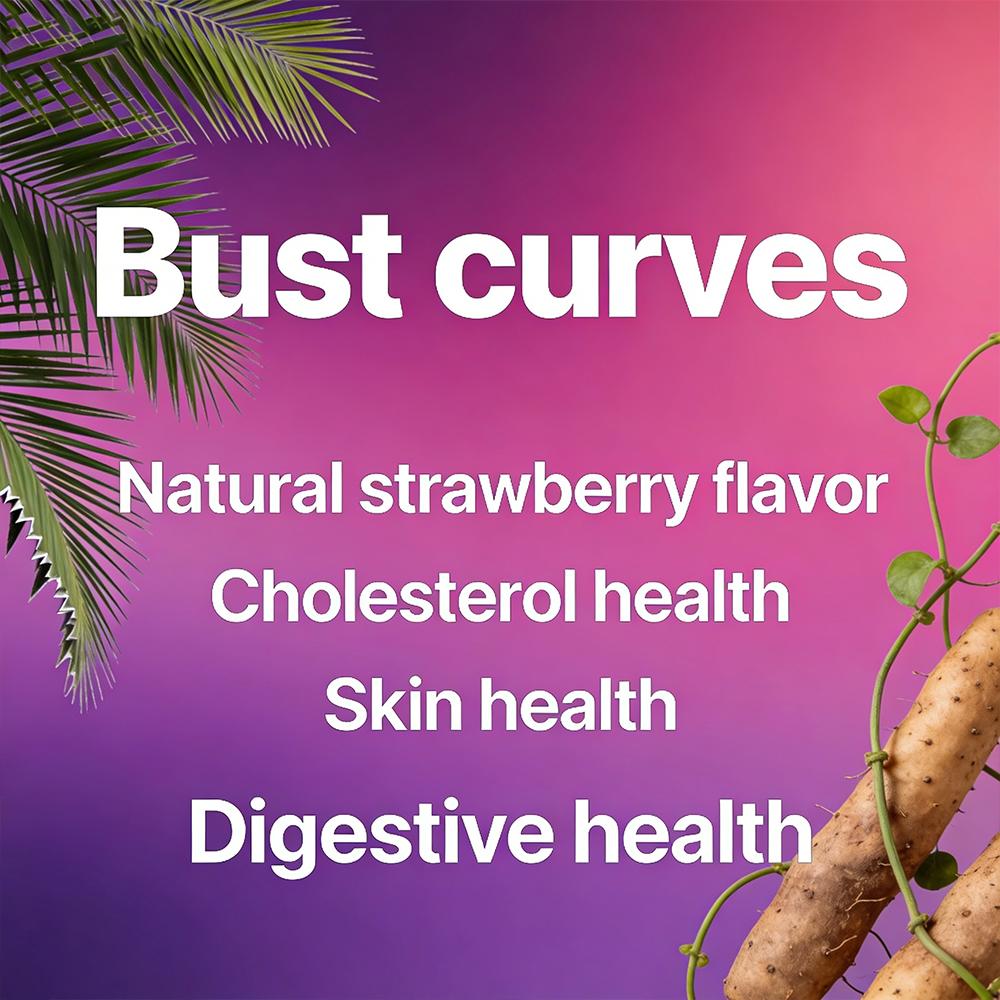 Bust Curve Gummies, Herbal Dietary Supplement, Natural Strawberry Flavor Chewable Gummies, 60 Count
