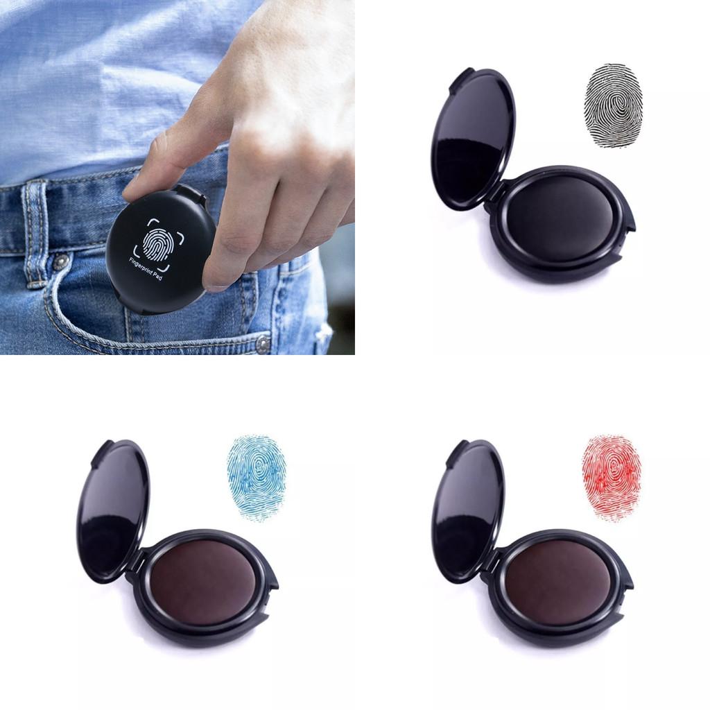 Portable Fingerprint Ink Pad Mini Quick-drying Ink For Clear Imprints In Red Blue And Black