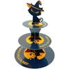 Halloween Themed Multi Tier Paper Dessert Stand For Spooky Party Tabletop Decoration And Sweet Treats Display