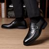 Fashion High Quality Mens Casual Leather Shoes Classic Italian Style Business Wedding Date Formal Shoes Comfortable Sole Low Top Loafers