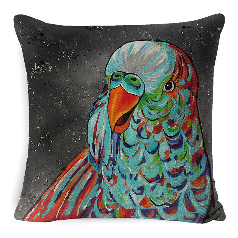 New Pillow Linen Wild Nature Animal Car Lumbar Pillow Pillow Case Office Lumbar Pillow Home Pillow