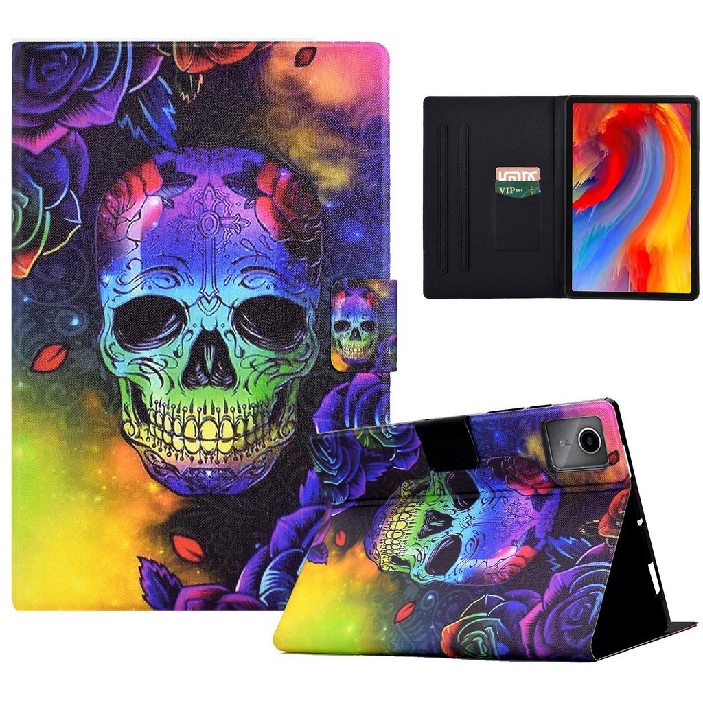 A2 Für Lenovo Tab M11/Xiaoxin Pad 11 2024 Lederhülle Musterbedruckt Kartenfächer Tablet-Abdeckung
