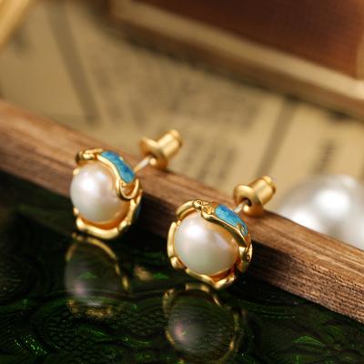 SUYU 2024 Neue Retro-Ohrringe Simulierte Zirkon-Ohrringe Einzigartige Mode Luxus Emaille-Ohrringe Personalisierte Frauen