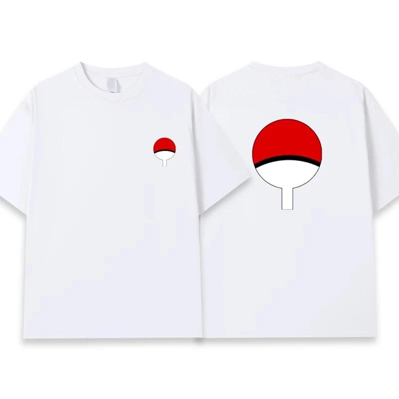 Uzumaki Naruto Sasuke Childhood Same Short Sleeved T-shirt for Men Naruto Anime Cosplay 2026 Summer New Children's Dressing Top