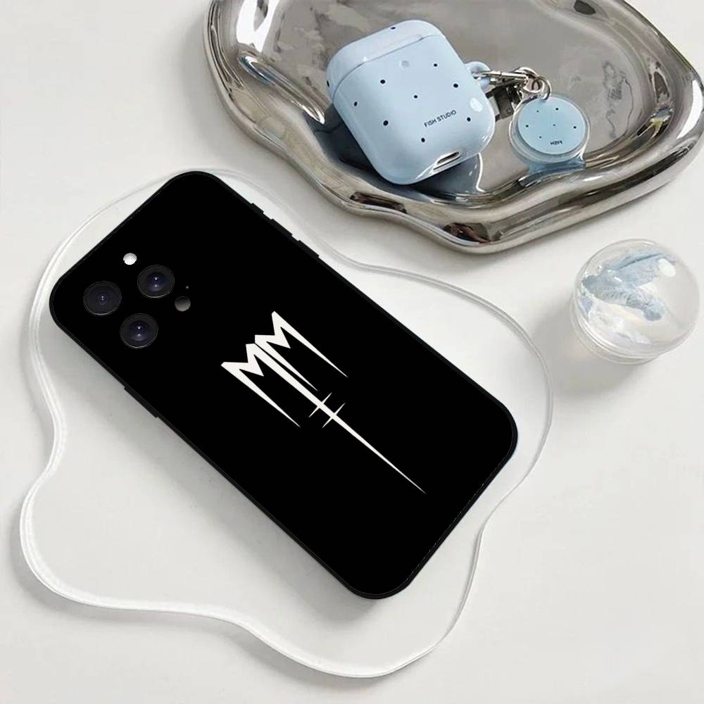 Singer M-Marilyn Manson Phone Case Phone Case For Iphone 17 16 15 11 13 14 Pro Max X Xr Xs Max 12mini Black Shell Cover Case