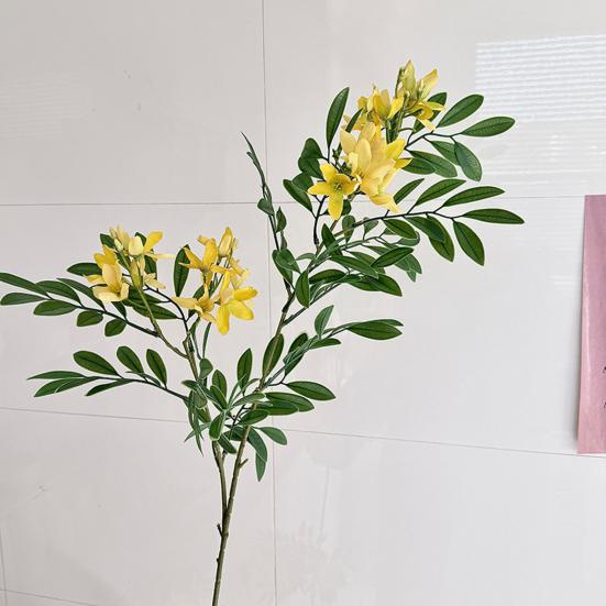 Locust Tree Branch Fake Silk Leaves 38 Flower with Inch Long Faux Pagoda Tree Stem