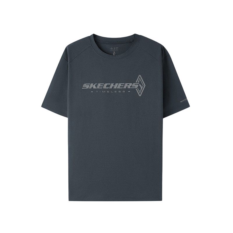Skechers Классическая серия Удобная Влагоотводящая Круглый вырез Вязаная Короткий рукав Быстросохнущая Футболка Мужские Топы L226M035-0620 S