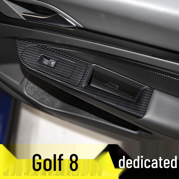 Compatible with 2021 VW Golf 8th Gen Interior Mod: Carbon Fiber Center Console & Door Protection Stickers