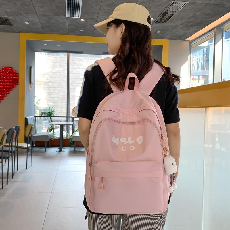 Letter Print Women's School Bag Large Capacity Backpack Student Travel Backpack