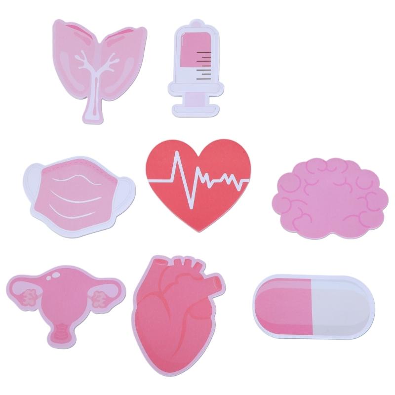 

8 Pcs Medical Themed Memo Pads Sticky Notes Self-Adhesive Memo Note Pad Convenient Sticky Notes Pads for Nurse Students 1