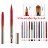 Portable Dustproof Make Up Tool Double Head Retractable Lip Gloss Wands Lipstick Applicators Lip Brush Cosmetic Brush