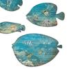5 Pcs Wood Fish Nautical Wall Decor Rustic Blue Fish Wooden Wall Art Coastal Beach Hanging Sculpture for Home Lake House Bathroom Decor