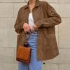 Women's 2026 Fall Maillard Brown Suede Jacket Fashion Loose Lapel Overcoat European Style Women's Outerwear