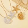 Exaggerated Metal Big Starfish Pendant Necklace for Women Punk Hip Hop Handmade Long Sweater Chain Necklaces Jewelry Accessories
